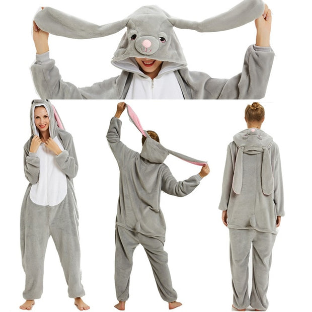 2019 Unicorn Pajamas onesie Women Kugurumi panda Winter Flannel Pajama Kigurumi adult Nightie Stitch unicornio Sleepwear Overal
