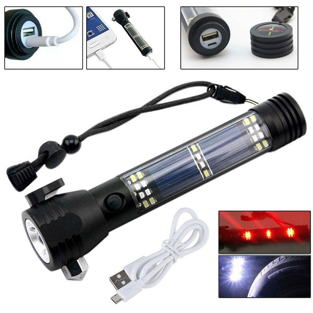 10 in 1 Multifunction Rechargeable Solar Powerful LED Flashlight